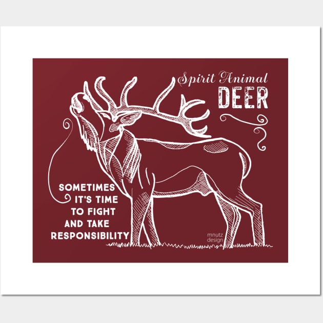 Spirit animal - Deer - white Wall Art by mnutz